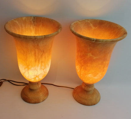 Unikat Alabasterlampen AL34T, Fb. terra, groß, glatt, ca. 25 x 40 cm