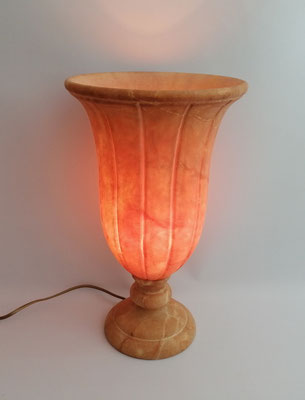 Unikat Alabasterlampe AL31T: Pokal, groß, gerillt, Fb. terra, ca. 25 x 40 cm