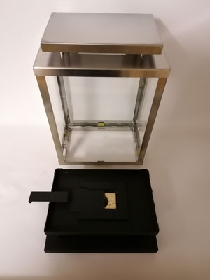 Tischkamin Lambretti Laterne 2-teilig, Edelstahl, silber, schwarz, mit Schieber zum Löschen der Flamme, 195,- €