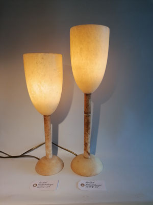 Unikat Alabasterlampen SOL Fb. creme: AL53C-81, ca. 11,5x 38 cm: , AL54C-81, 11,5 x 45 cm: 
