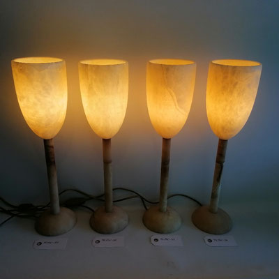Unikat Alabasterlampen SOL AL54C-51, AL54C-52, AL54C-53, AL54C-54, ca. 11,5 x 45 cm: 159,- €/Stk.