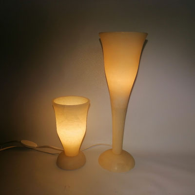 Unikat Albasterlampen Venus klein TL06C, 12,5 x 22 cm:169,-€ , Venus groß TG05C, 14,5x42 cm:239,-€