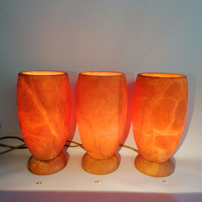 Unikat Alabasterlampe AL15T, Fb. terra, ca. 12,5 x 24 cm: Uni