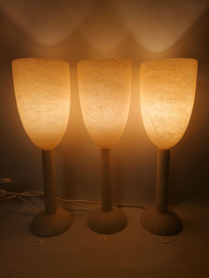 Unikat Alabaster Tischlampe AL53CN-1, AL53CN-2, AL53CN-3, Fb. creme, ca. 11,5 x 38 cm: 