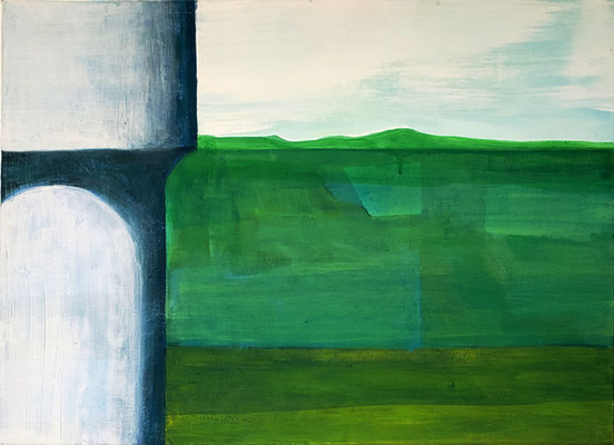 sans titre.Huile et acrylique/toile. 33/46cm.