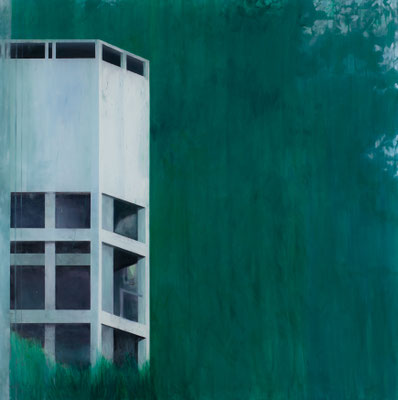 Château d'eau. huile et acrylique /toile.200/200cm . 2016