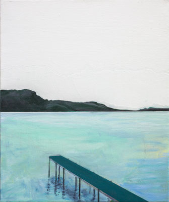 Ponton. huile et acrylique/toile. 60/40cm. 2017. collection privée