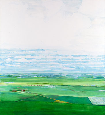 Paysage. huile et acrylique/toile. 148/136cm.