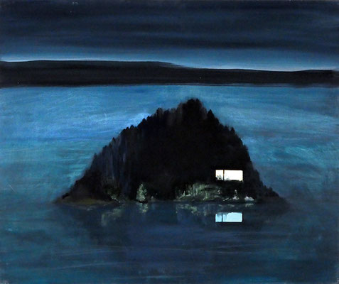 Ile. huile/toile. 50/65cm. collection privée