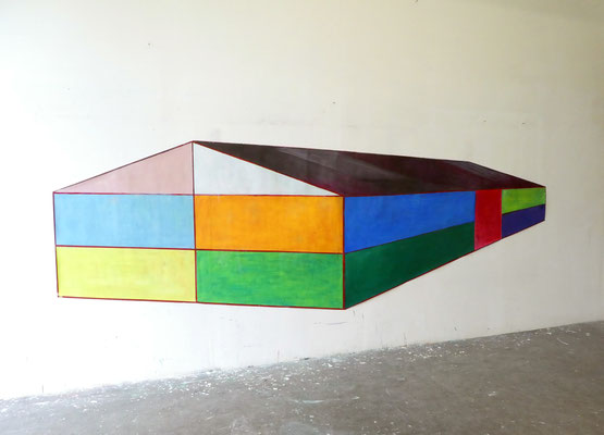 Baraque. huile/papier. 150/500cm
