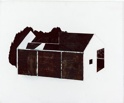 Maison. huile et acrylique/toile.50/65cm