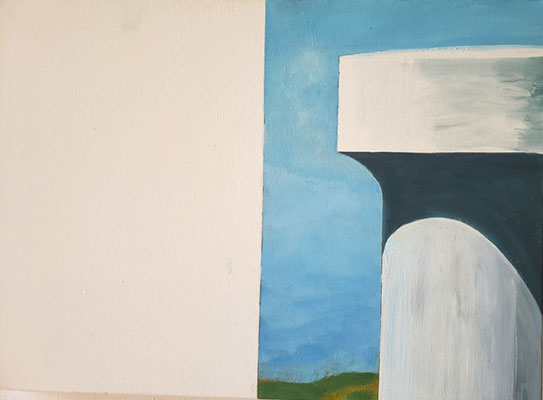 s.titre.s.titre. huile et acrylique/toile.34/47cm 