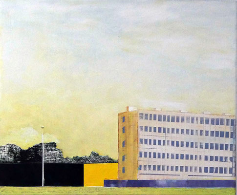 Mur jaune.huile/toile. 39/46cm
