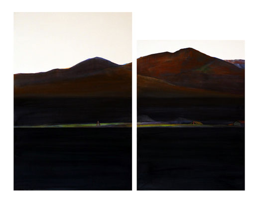 Terres de l'ouest. huile et acrylique/toile. 122/153cm. collection privée