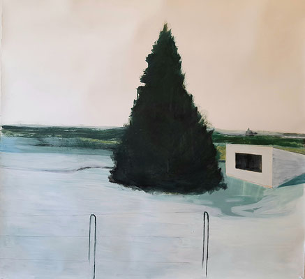 sans titre. Acrylique et huile/papier. 148/141cm