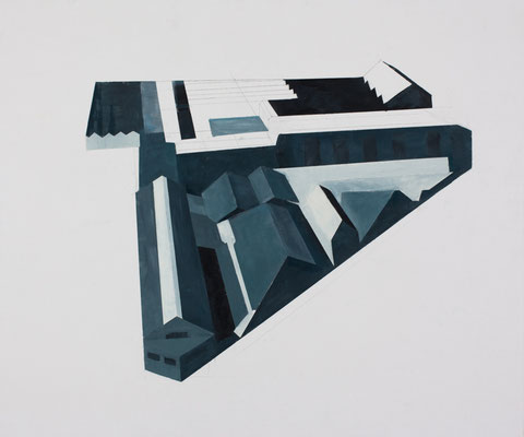 Usine. huile et acrylique sur toile.54/65 cm . 2014