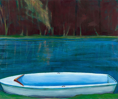 Barque. huile et acrylique/toile.50/65cm. collection privée
