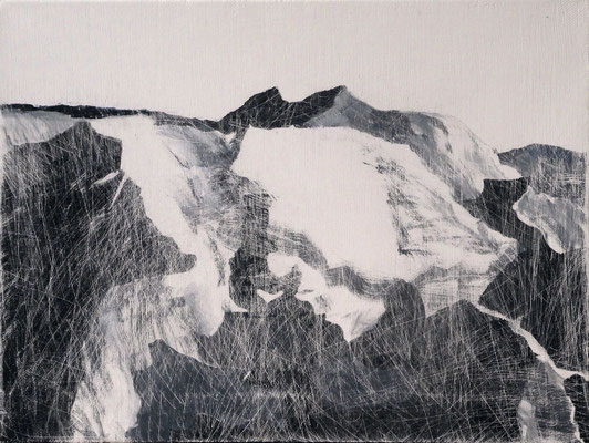 Montagnes griffées.  acrylique/toile. 30/40cm