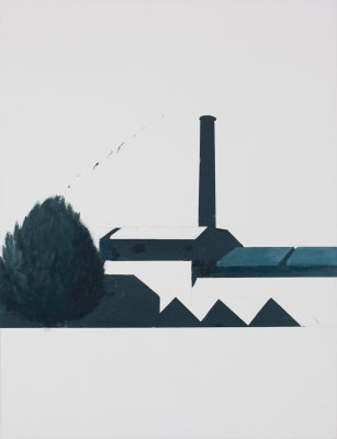 Usine. huile et acrylique sur toile. 65/50 cm . 2014