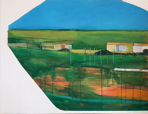 sans titre. Huile et acrylique/toile. 114/146 cm