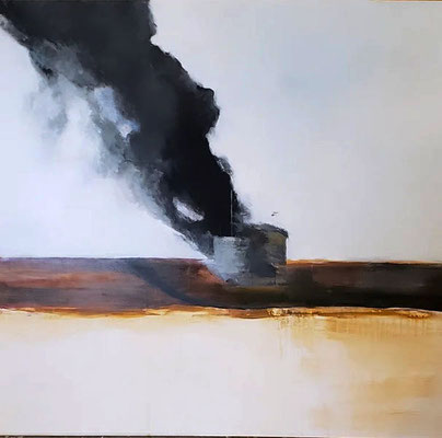 Sans titre. Huile et acrylique/toile.136/148 cm