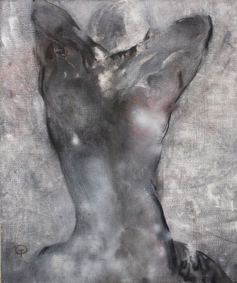 „Reaktion“, (Triptychon), 120×100,  Acryl,  Pastell auf Leinwand (2)