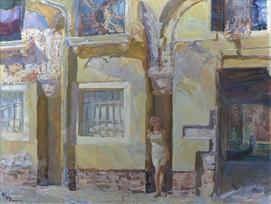 „Die Zeit fließt. Italien“, 2013, Öl auf Leinwand, 90×120