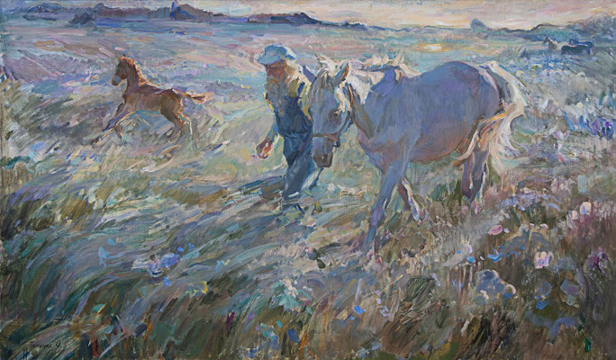  „Mein-Großvater”, Öl auf Leinwand, 100×176