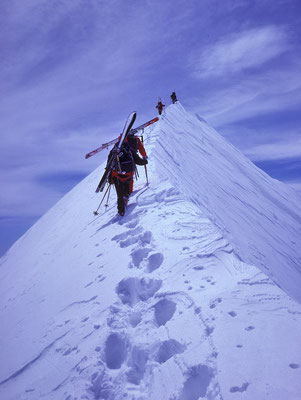 auf dem Gipfelgrat des Castor (1986)