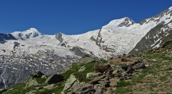 Allalinhorn & Alphubel mit Feegletscher