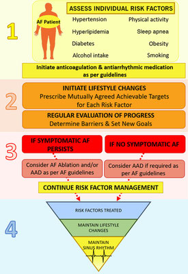 Quelle: Circulation, 21.4.2021, "Lifestyle and Risk Factor Modification for Reduction of Atrial Fibrillation: A Scientific Statement From the American Heart Association