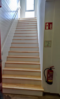Treppensanierung Parkettstufe auf Betontreppe