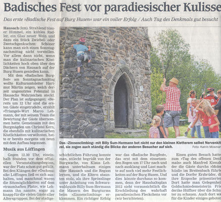 Badisches Fest vor paradiesischer Kulisse, OT 13.September 2011
