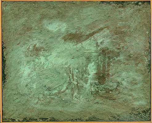 はるかなむかしとおいむかし A long time ago, a long time ago, 1990, 67.0 x 81.0 cm Oil and sand on canvas