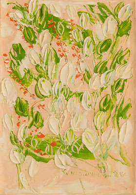 はな Flowers, 1984, 22 x 14 cm Oil on canvas
