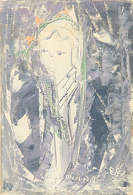 星の詩 Star Poetry, 1984, 22.7 x 15.8 cm Oil on canvas