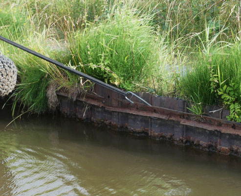 Poller gibt es hauptsächlich vor Tunneln und Schleusen. Wir suchten immer nach solchen "Leitplanken" zum Festmachen, denn die Alternative wäre gewesen, halbmeter-lange Heringe mit einem Metallhammer irgendwie im morastigen Boden zu befestigen