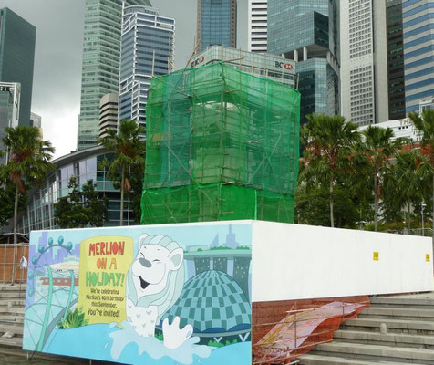 der eingepackte Original-Merlion