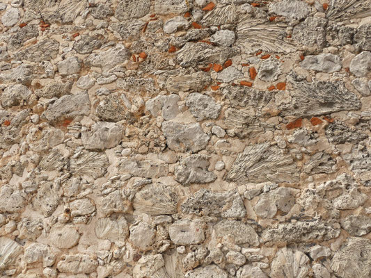 Gebaut wird aus Stein und versteinerten Korallen