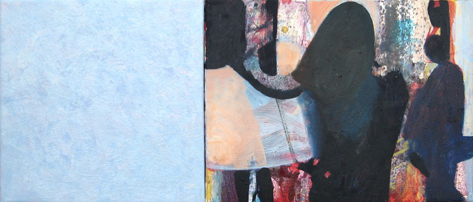 "Miniice-Lounge", 30 x 70 cm, Wachs, Öl auf Leinen, 2007