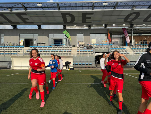 L'équipe féminine à l'échauffement