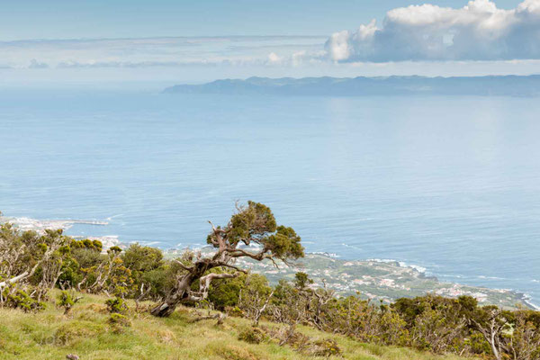 Blick auf die Nordküste von Pico und die Nachbarinsel Sao Jorge