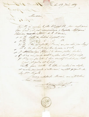 Une lettre de 1869