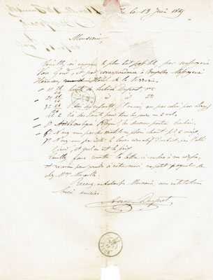 Une lettre de 1869