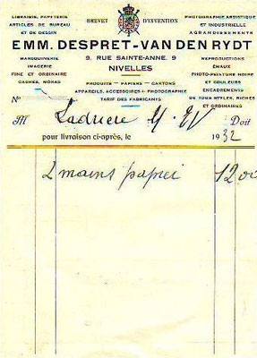 Facture de 1932
