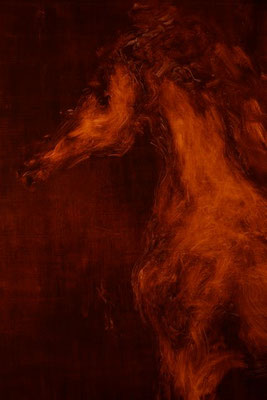 oil on cardboard applied to hardboard, resin lacquer mixture coating, proprietary technique, 160x126 cm