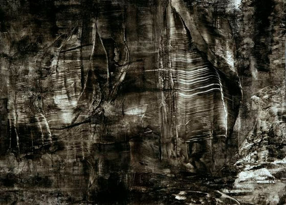 oil on cardboard applied to hardboard,  resin lacquer mixture coating, proprietary technique, 45x60cm
