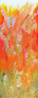 Der Urwald brennt, Öl auf Leinwand, 50x20cm