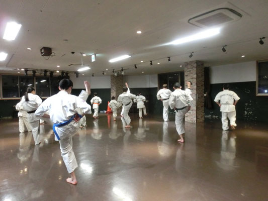 基本の蹴り技をしているところ