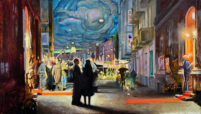 Der Himmel über Berlin - 2025, Öl, Leinwand, 80 x 140 cm